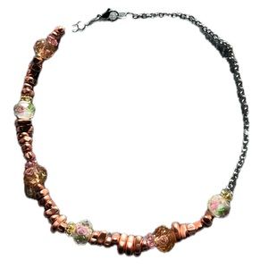 Rose gold beaded necklace